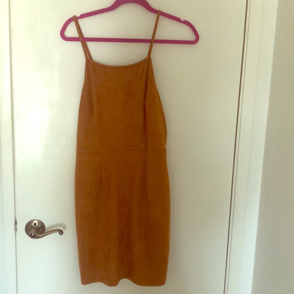 Brown suede dress